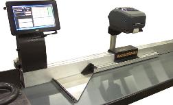 The RazorGage ST programmable saw stop can be outfitted with a label printer for part and placement identification.