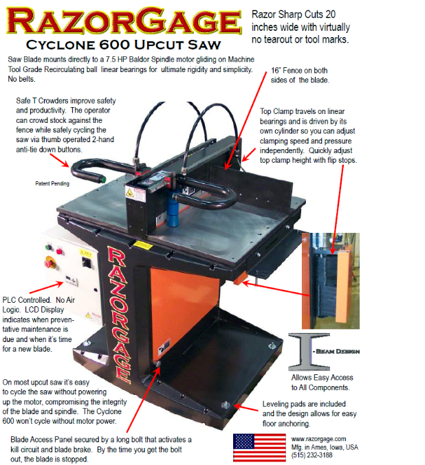 The Cyclone 600 Upcut Saw with SafeTcrowders
