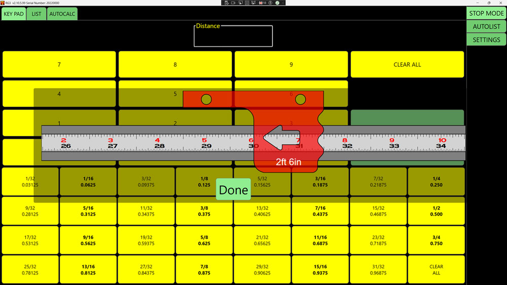 RazorGage ST Software Main Screen